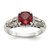 Shey Couture Sterling Silver with 14K Accent Antiqued Cushion Checkerboard Garnet Ring - QT-BCE2757A-6786