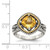 Shey Couture Sterling Silver with 14K Accent Antiqued Cushion Citrine Ring - QT-E3C6E3D3-9151