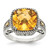 Shey Couture Sterling Silver with 14K Accent Antiqued Cushion Citrine Ring - QT-E4662CE0-8598