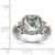 Shey Couture Sterling Silver with 14K Accent Antiqued Cushion Green Quartz Ring - QT-9D37E430-2249