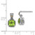 Shey Couture Sterling Silver with 14K Accent Antiqued Cushion Peridot Dangle Post Earrings