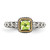 Shey Couture Sterling Silver with 14K Accent Antiqued Cushion Peridot Ring - QT-4EC8488E-9128