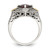 Shey Couture Sterling Silver with 14K Accent Antiqued Diamond and Checkerboard Cushion Garnet Ring - QT-6D19F005-1231