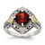 Shey Couture Sterling Silver with 14K Accent Antiqued Diamond and Checkerboard Cushion Garnet Ring - QT-BBAECE77-5176