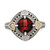 Shey Couture Sterling Silver with 14K Accent Antiqued Diamond and Checkerboard Cushion Garnet Ring - QT-F10F28DC-3482
