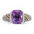 Shey Couture Sterling Silver with 14K Accent Antiqued Diamond and Cushion Amethyst Ring - QT-EEF451CA-9844