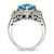Shey Couture Sterling Silver with 14K Accent Antiqued Diamond and Cushion Blue Topaz Ring - QT-1D039F12-5319