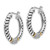 Shey Couture Sterling Silver with 14K Accent Antiqued Diamond Hoop Earrings - QT-F4AECD1A-6870