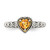 Shey Couture Sterling Silver with 14K Accent Antiqued Heart Citrine Ring - QT-5C03D4B9-9298