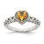 Shey Couture Sterling Silver with 14K Accent Antiqued Heart Citrine Ring - QT-96D7F56E-2070