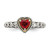 Shey Couture Sterling Silver with 14K Accent Antiqued Heart Garnet Ring - QT-3B758868-7274