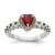 Shey Couture Sterling Silver with 14K Accent Antiqued Heart Garnet Ring - QT-961C7A9D-7396