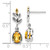 Shey Couture Sterling Silver with 14K Accent Antiqued Leaf Pear Shaped Citrine Dangle Post Earrings