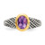 Shey Couture Sterling Silver with 14K Accent Antiqued Oval Bezel Amethyst Ring - QT-662DFA7D-3221