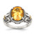 Shey Couture Sterling Silver with 14K Accent Antiqued Oval Citrine Ring - QT-5B70E82B-8009