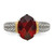 Shey Couture Sterling Silver with 14K Accent Antiqued Oval Garnet Ring - QT-BD57B49C-1378