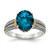 Shey Couture Sterling Silver with 14K Accent Antiqued Oval London Blue Topaz Ring - QT-CF77CA0C-8251