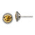 Shey Couture Sterling Silver with 14K Accent Antiqued Round Bezel Citrine Post Earrings