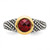Shey Couture Sterling Silver with 14K Accent Antiqued Round Bezel Garnet Ring - QT-20D4091D-3536