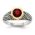 Shey Couture Sterling Silver with 14K Accent Antiqued Round Bezel Garnet Ring - QT-BAD5CBEF-1223