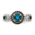 Shey Couture Sterling Silver with 14K Accent Antiqued Round London Blue Topaz Ring - QT-497389EA-3743