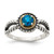 Shey Couture Sterling Silver with 14K Accent Antiqued Round London Blue Topaz Ring - QT-8B49AD7F-7485
