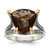 Shey Couture Sterling Silver with 14K Accent Antiqued Trillion Checkerboard Smoky Quartz Ring - QT-9450E930-1428