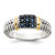 Shey Couture Sterling Silver with 14k Accent Black Rhodium Antiqued Sapphire Ring - QT-A45AD3C2-2460