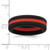 Silicone Black with Red Line Center 7.5mm Flat Band Size 12