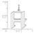 Small Sterling Silver Rhodium-plated Artisan Block Letter H Initial Charm