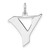 Small Sterling Silver Rhodium-plated Artisan Block Letter Y Initial Charm