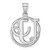 Small Sterling Silver Rhodium-plated Fancy Script Letter U Initial Pendant