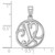 Small Sterling Silver Rhodium-plated Fancy Script Letter Y Initial Pendant