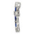 SS Flash Platinum-plated Synthetic Blue Spinel and CZ Cross Chain
