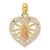 SS Gold and Rose-tone CZ Our Lady of Guadalupe Heart Pendant