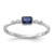 SS Rhodium-plated .02Cr. Blue Spinel and .02Cr. White Sapphire Ring - QR-912D3CCA-1771