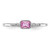 SS Rhodium-plated .43Created Pink Sapphire and .02Cr. Sapphire Ring - QR-9702B2C8-4057