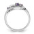 SS Rhodium-plated Amethyst Pink Quartz and CZ with Heart Ring - QR-4D44BC76-1789