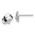 SS Rhodium-plated Black and White Enamel Dog Post Earrings