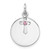 SS Rhodium-plated Circle Disk and Cross with Pink Crystal Pendant
