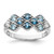 SS Rhodium-plated London Lt. Swiss Blue and White Topaz Ring - QR-95B1A616-9388