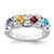 SS Rhodium-plated w/CZ, Amethyst, Citrine, Garnet & Blue Topaz Ring - QR-912FBECF-7996