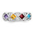 SS Rhodium-plated w/CZ, Amethyst, Citrine, Garnet & Blue Topaz Ring - QR-912FBECF-7996