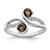 SS Rhod-plated .6t.w. Smoky Quartz & White Topaz Swirl Ring - QR-CE5FEFC1-8757