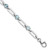SS Rhod-plated 5mm 3.78BT Blue Topaz Paperclip Chain Bracelet
