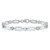 SS Rhod-plated 5mm 3.78BT Blue Topaz Paperclip Chain Bracelet