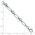 SS Rhod-plated 5mm 3.78BT Blue Topaz Paperclip Chain Bracelet