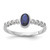 SS Rh-plated  .01Created White Sapphire .56Created Blue Spinel Ring - QR-07C23214-8265