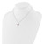 SS RH-plated Dark Pink CZ July Birthstone Cross w/2in ext Necklace