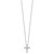 SS RH-plated Lt Purple CZ June Birthstone Cross w/2in ext Necklace